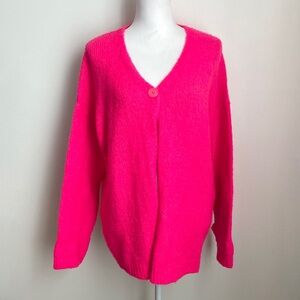 Neon Pink Cardigan Sweater, Esmara by Heidi Klum, Size Small